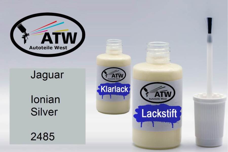 Jaguar, Ionian Silver, 2485: 20ml Lackstift + 20ml Klarlack - Set, von ATW Autoteile West.